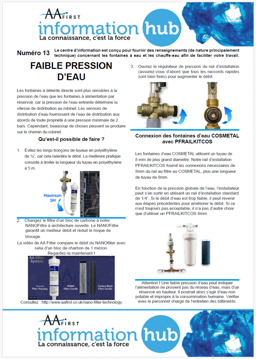 Issue 13 - FAIBLE PRESSION D’EAU