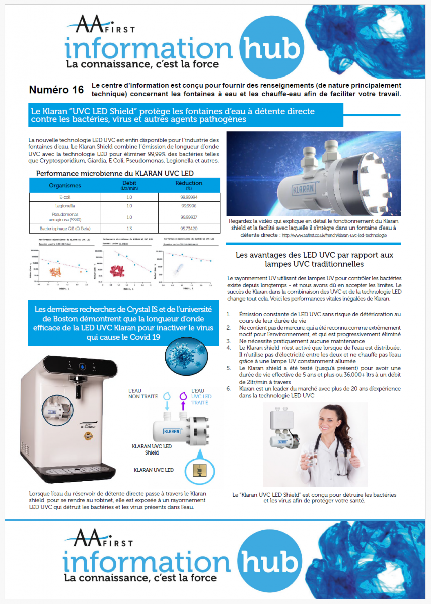 Issue 16 LES PERFORMANCES MICROBIENNES DU PROCESSEUR KLARAN WS UVC LED - 